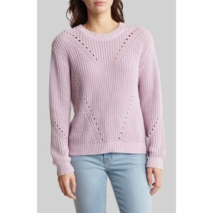 ✨Marine Layer Ramona Pointelle Accent Cotton Crewneck Purple Sz Small Sweater✨